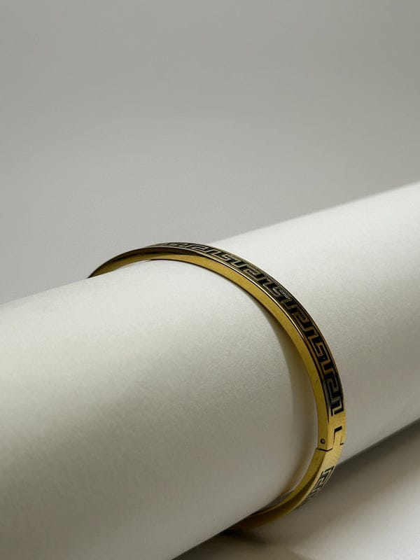 Greek Key Gold Bangle