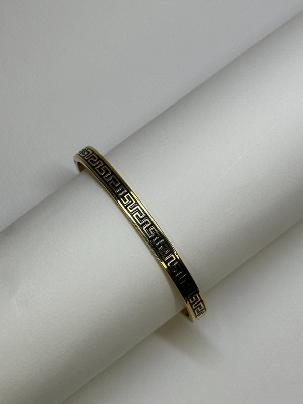 Greek Key Gold Bangle