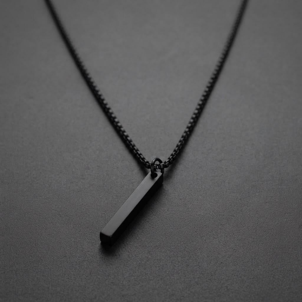 Bar charm Pendant Black