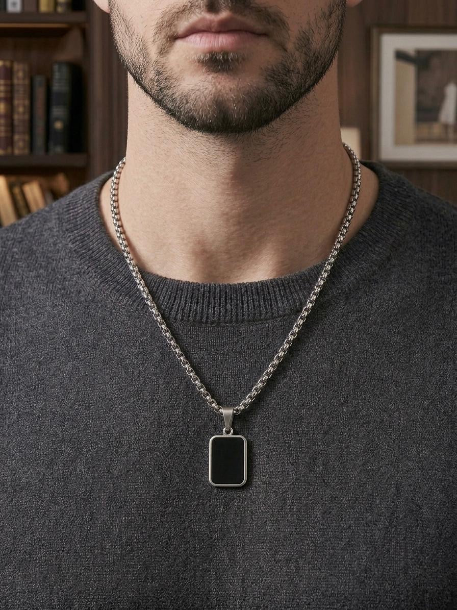 Rectangular Small Onyx Pendant