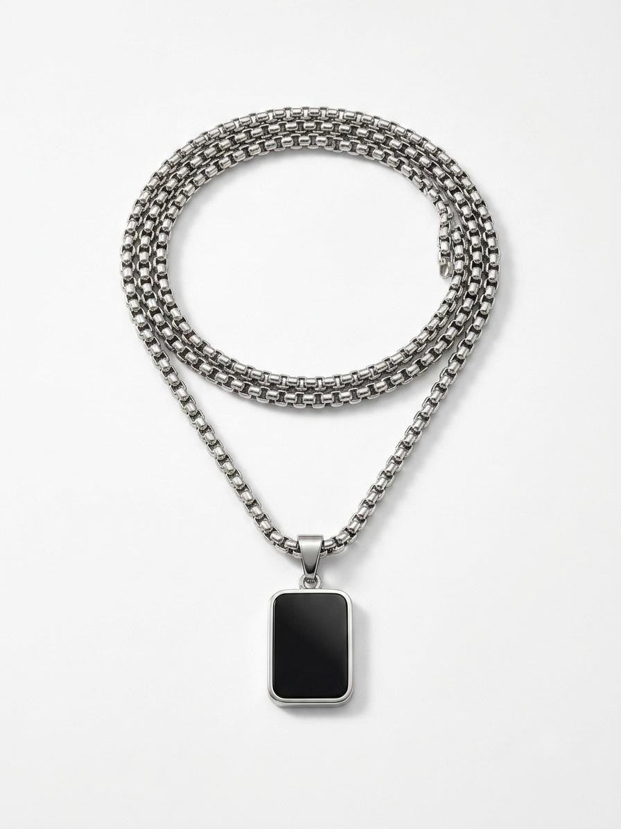 Rectangular Small Onyx Pendant
